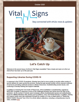 Image of eHLbc Vital Signs Newsletter